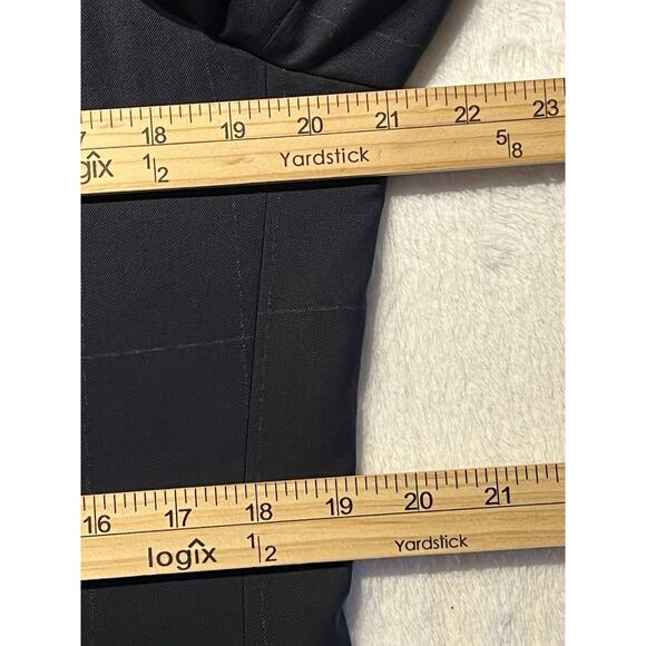 BR Banana Republic Mens 40L 36x31 Slim Navy Blue Plaid Suit Super 150s Italy - Picture 12 of 16